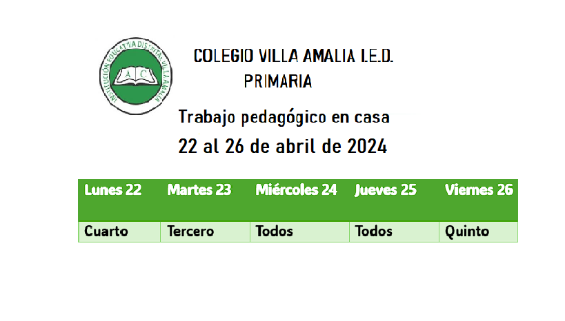 trabajo en casa 22 al 26 de abril 2024