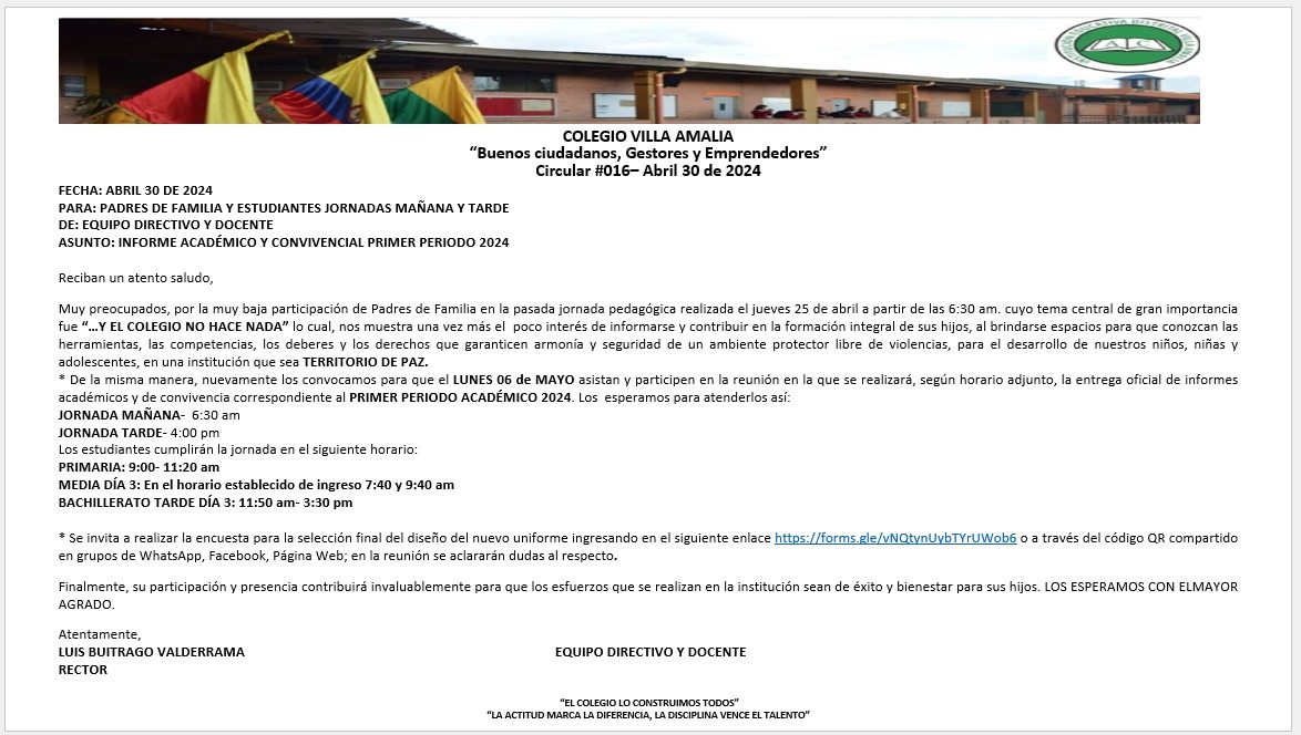 Circular 16 del 30 de Abril 2024