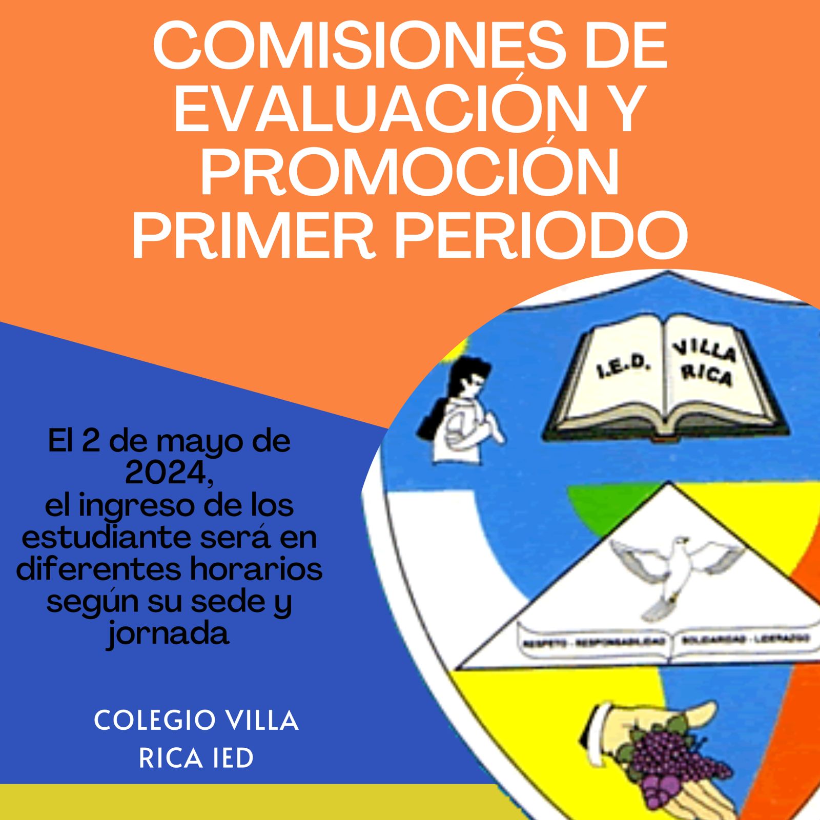 Imagen con escudo informando las comisiones
