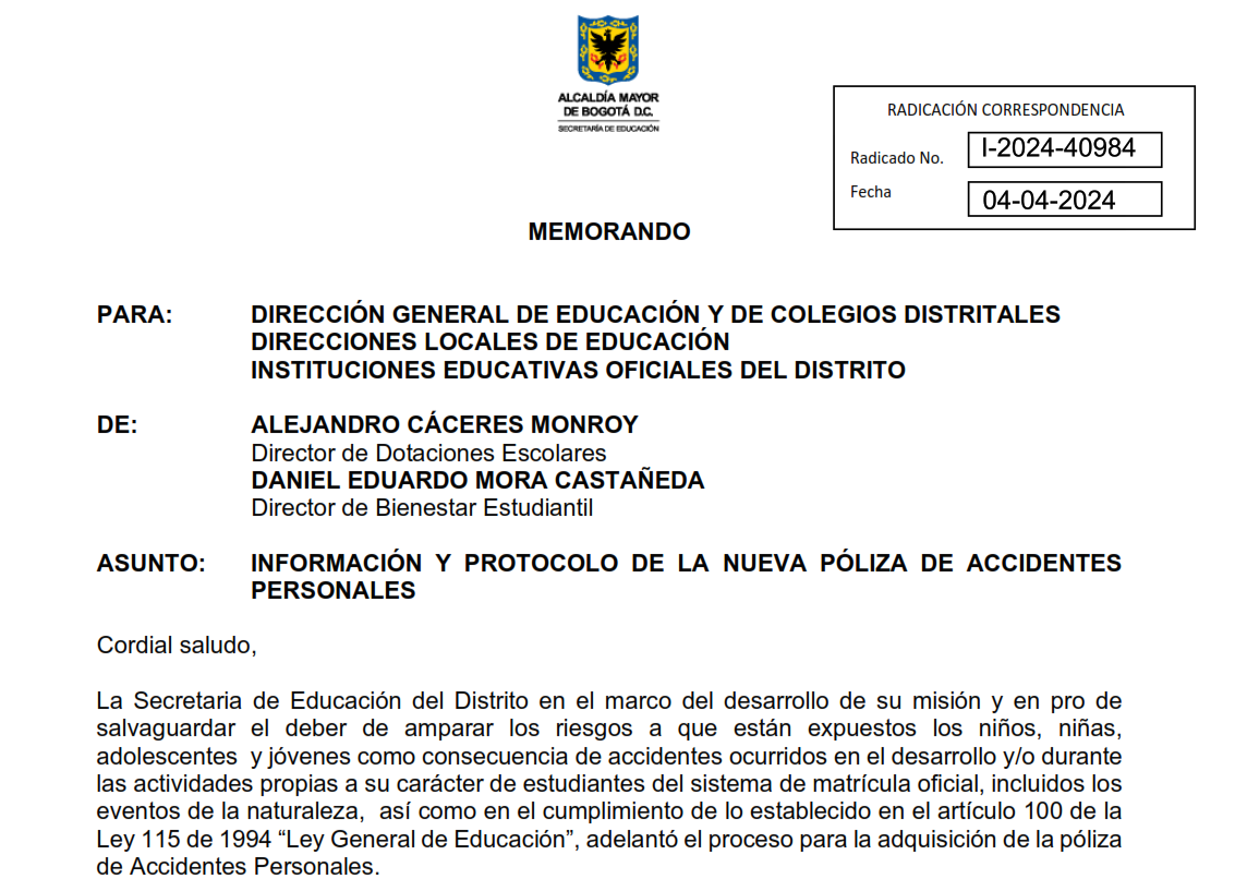 INFORMACIÓN Y PROTOCOLO DE LA NUEVA PÓLIZA DE ACCIDENTES PERSONALES