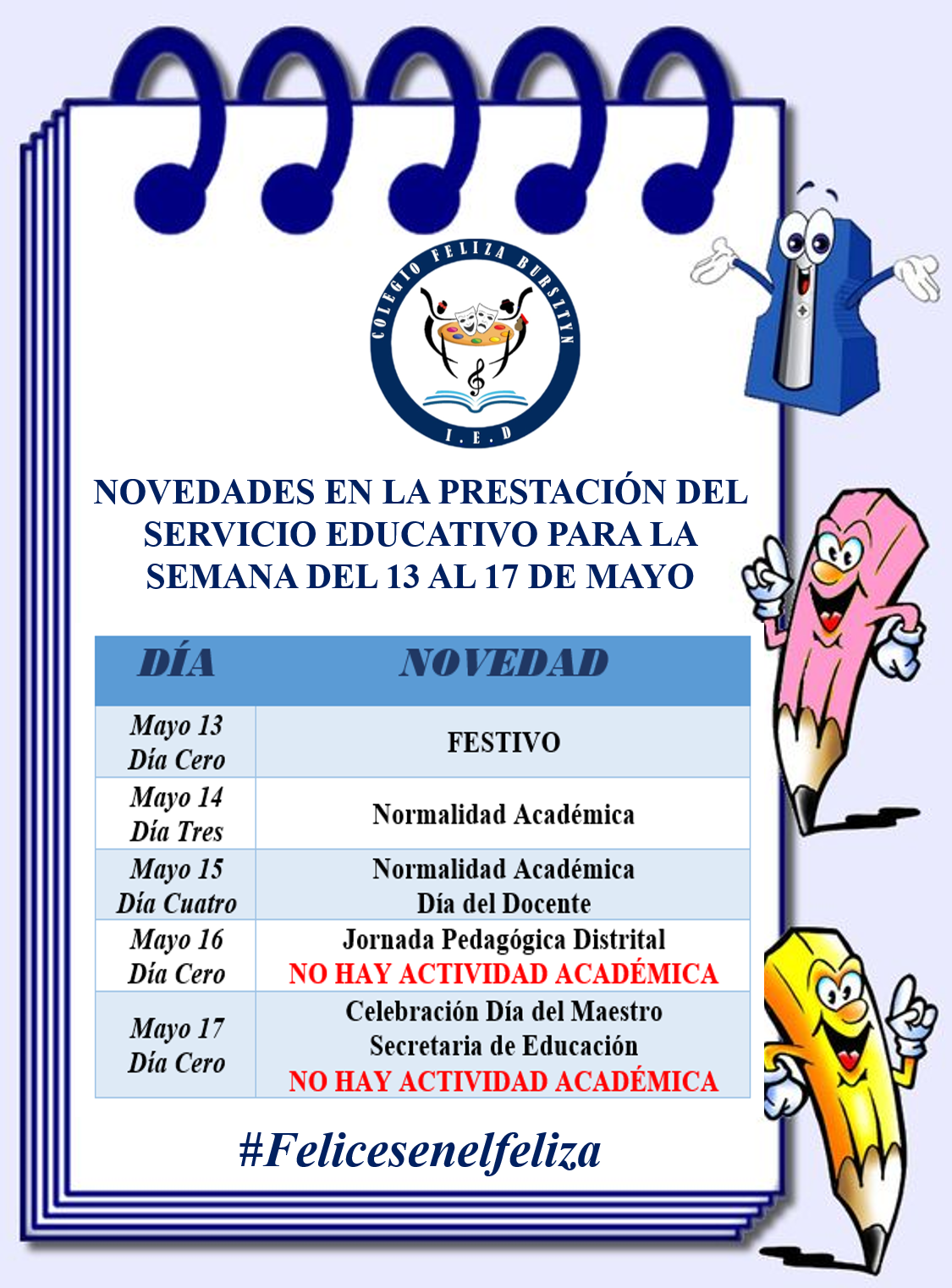 CRONOGRAMA SEMANA DEL 13 AL 17 DE MAYO