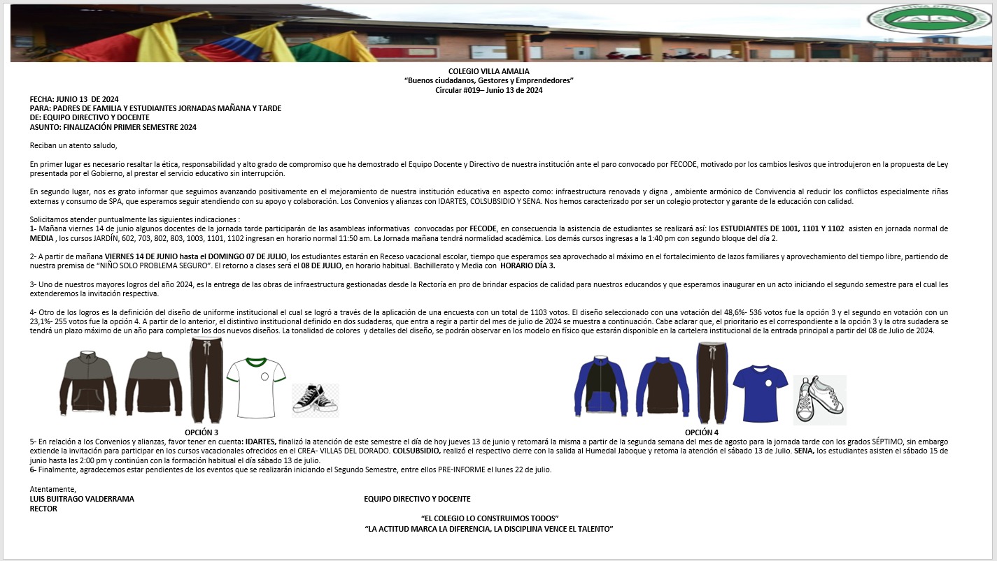 Circular 19 del 13 de Julio 2024