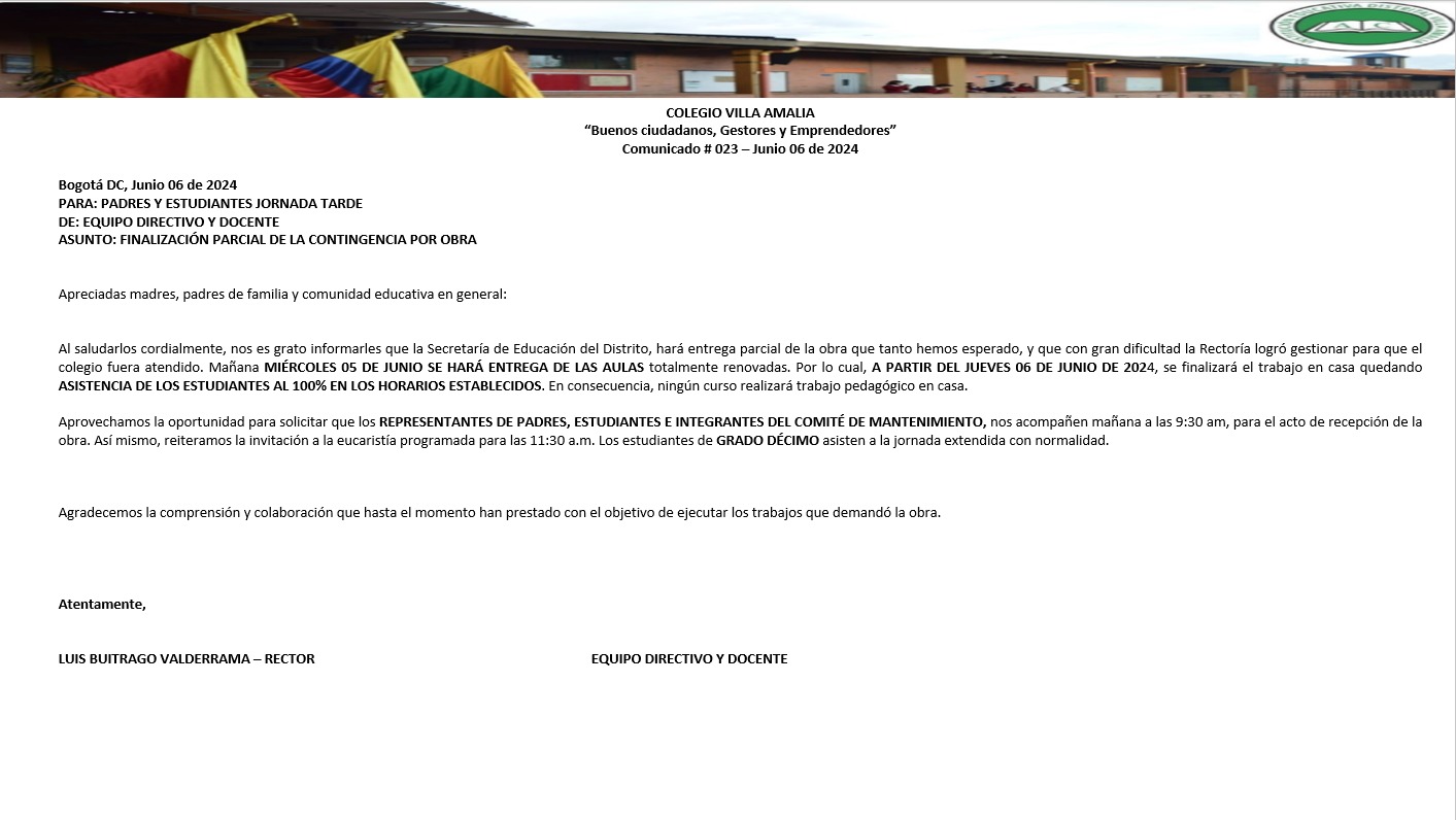 Comunicado 23 de 4 de Junio 2024