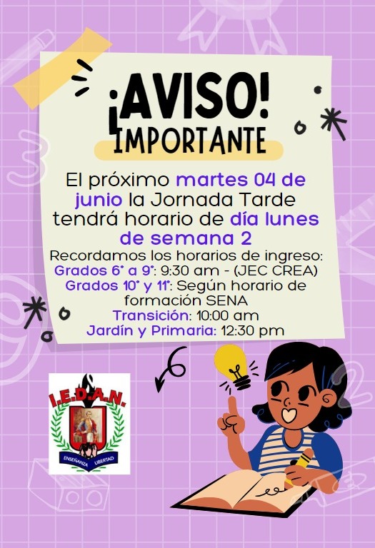 Horario de día Lúnes