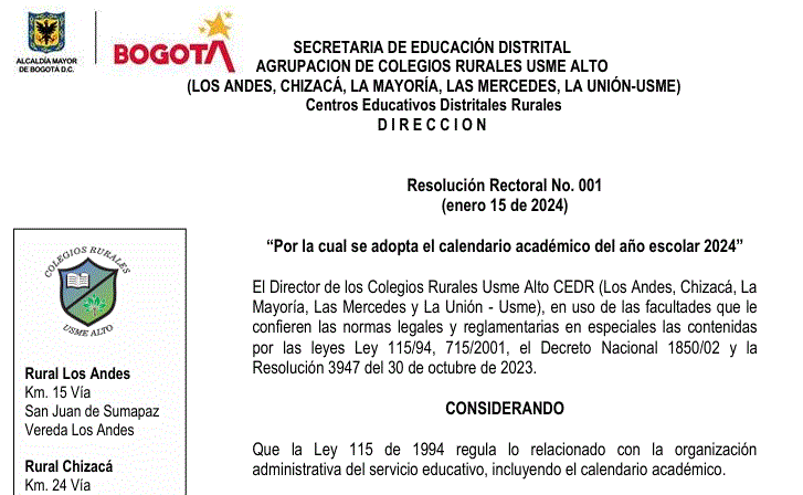 Calendario Académico