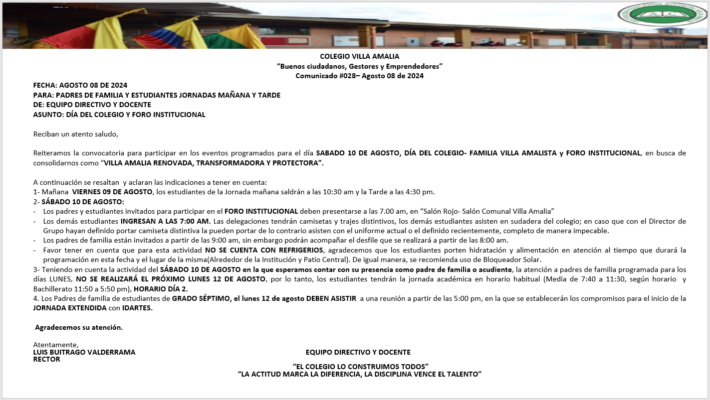 Comunicado 28 de 8 de Agosto