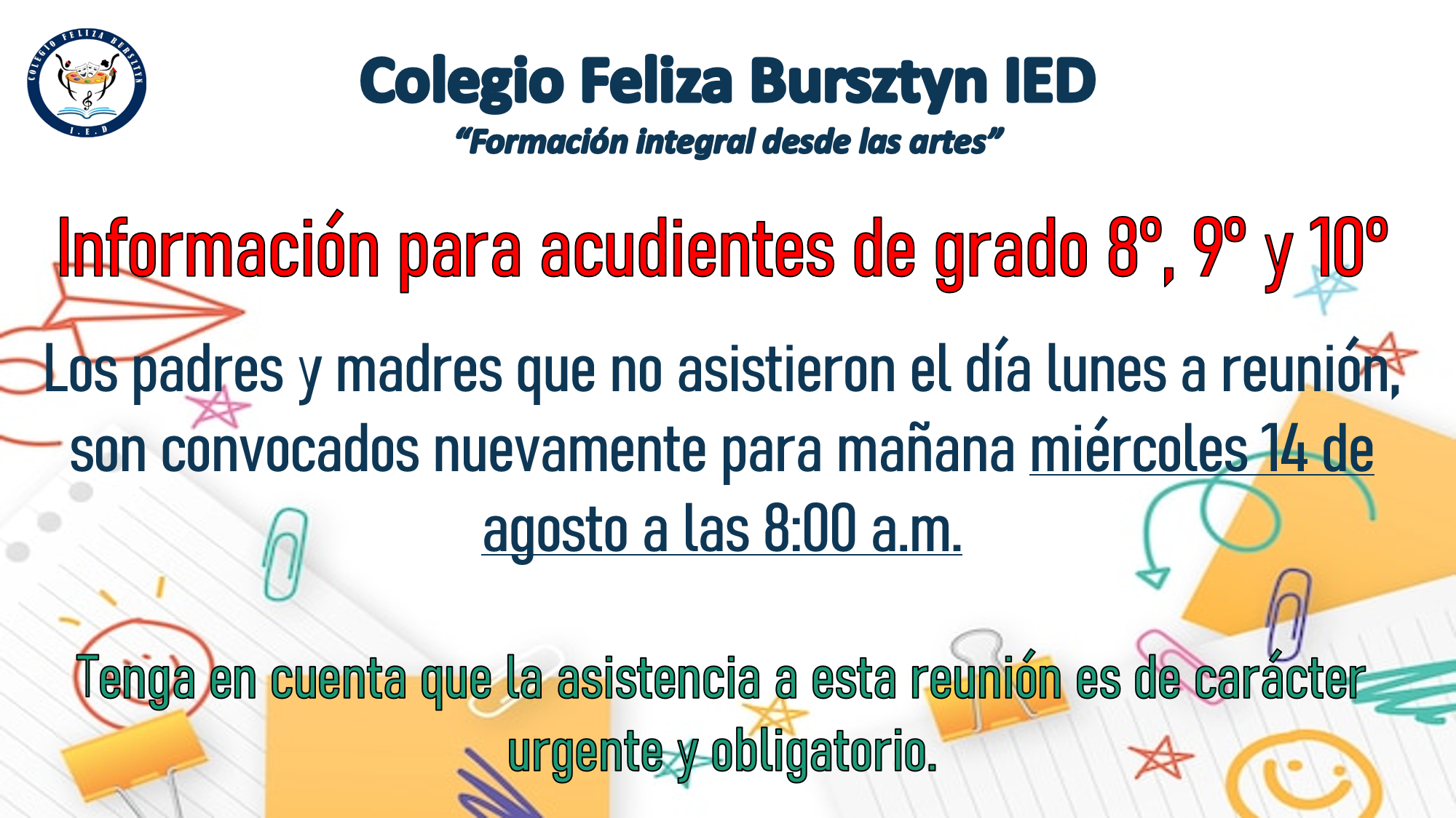 SEGUNDA CITACIÓN REUNIÓN SECUNDARIA