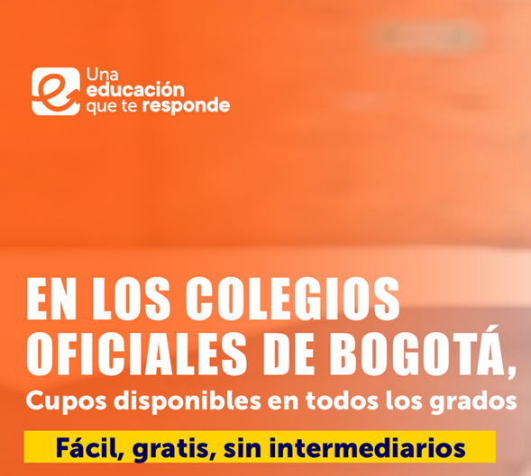 Cupos en los colegios oficiales de Bogotá 2025