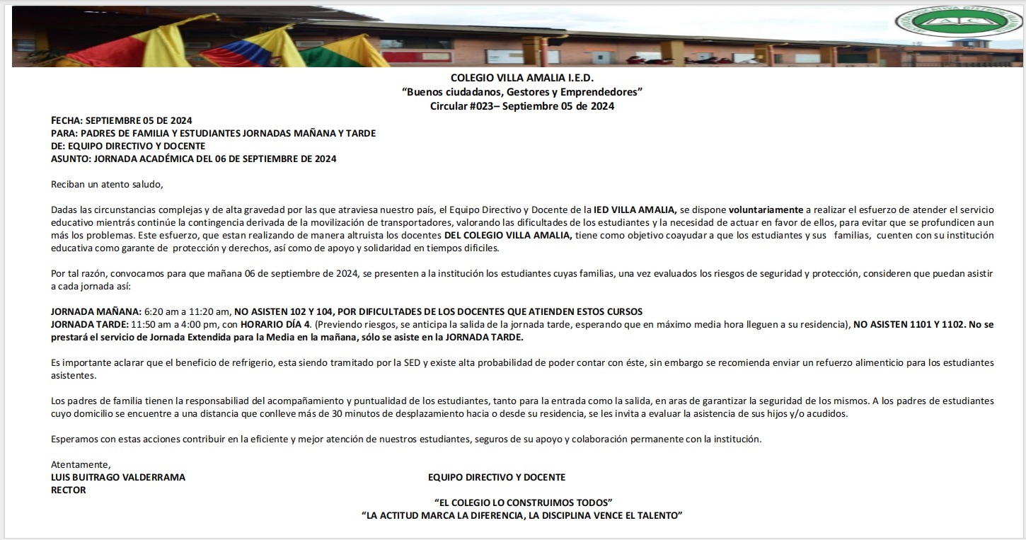 Circular 23 del 5 de Septiembre 2024