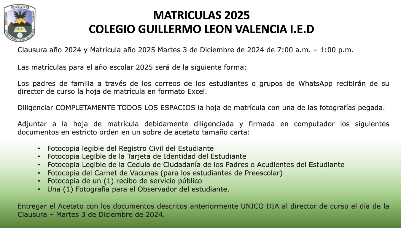 MATRICULAS 2025
