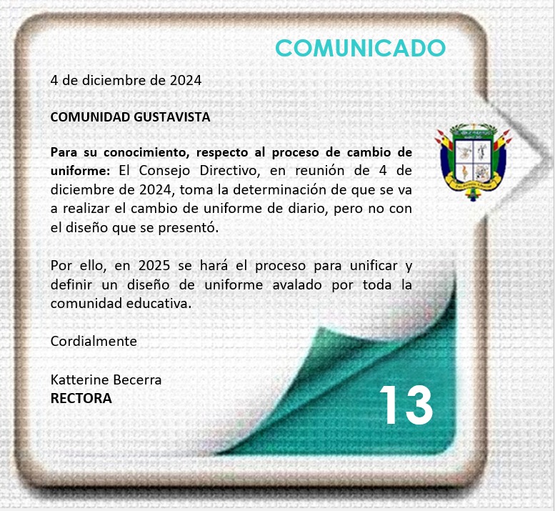 Proceso cambio de uniforme