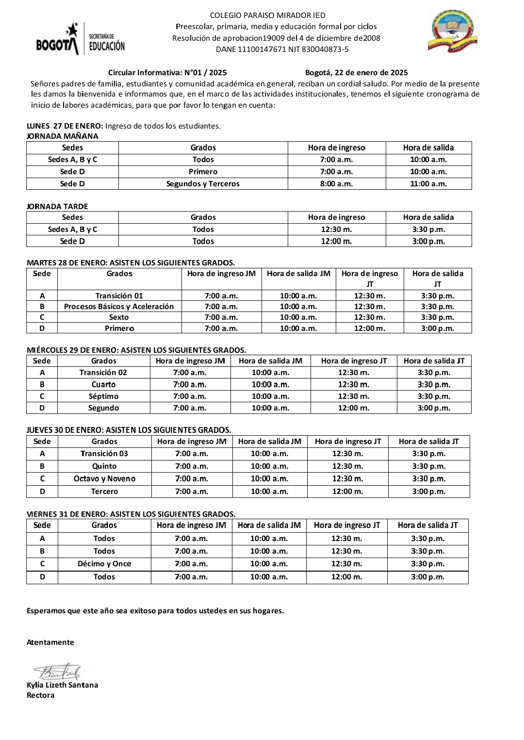 Circular Regreso a Clases 2025