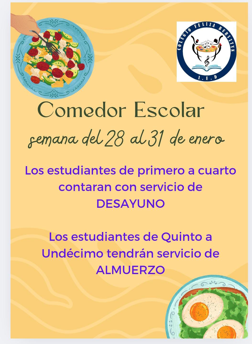ORGANIZACIÓN COMEDOR 28 AL 31 DE ENERO
