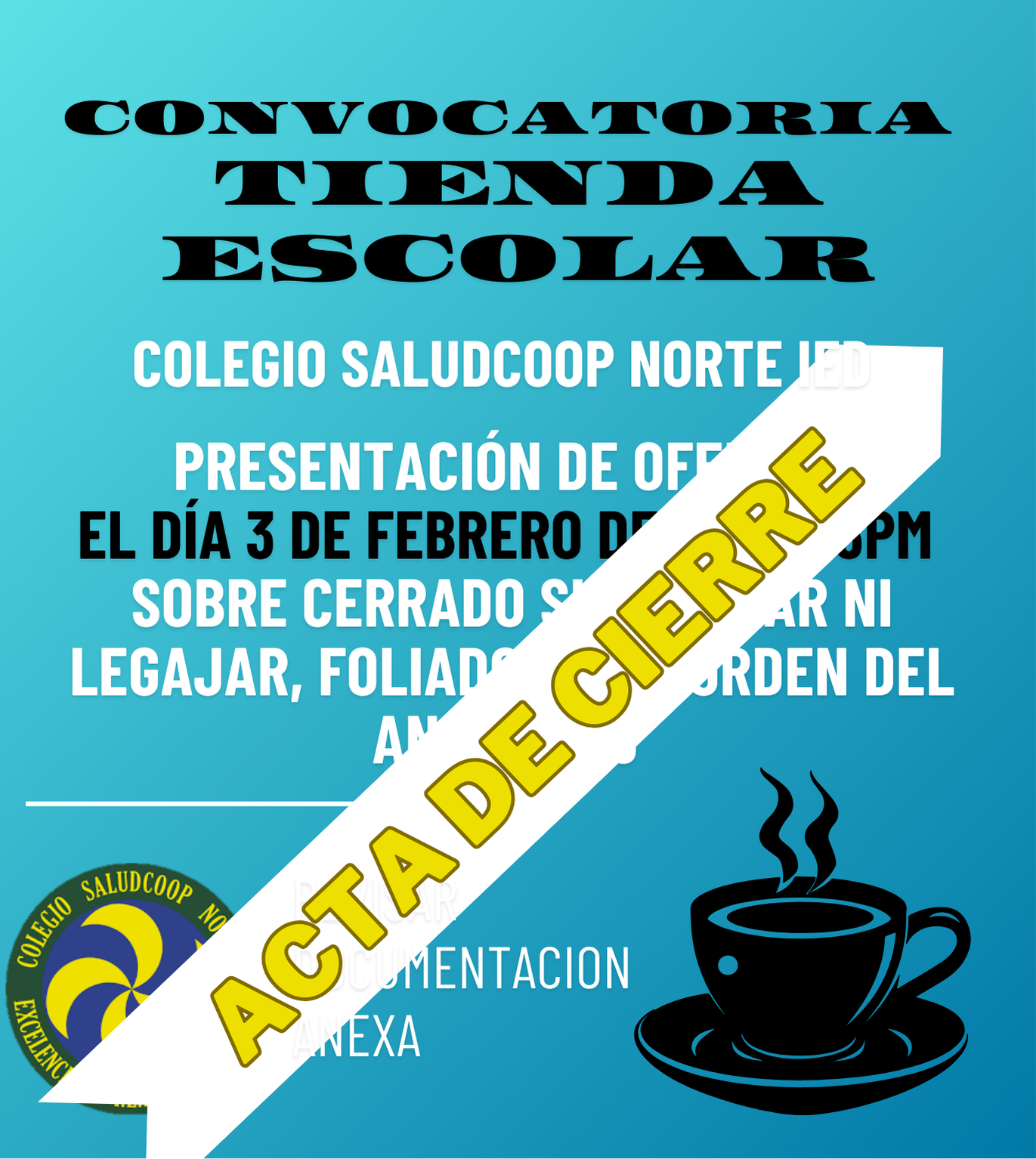 Acta cierre convocatoria: Tienda Escolar 2025