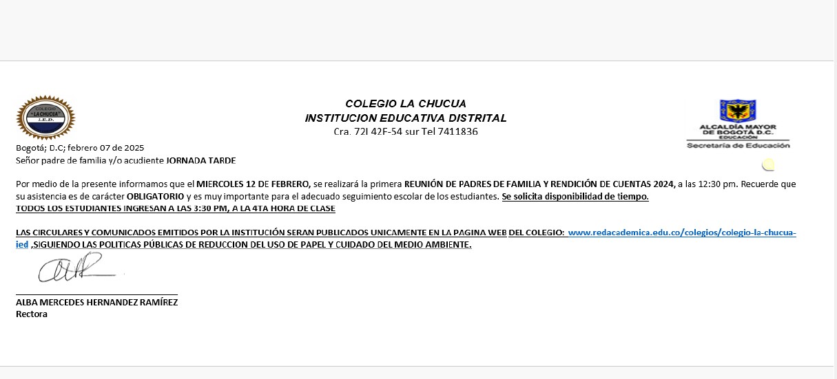 Primera reunión de padres de familia y rendición de cuentas 2024 - Jornada Tarde