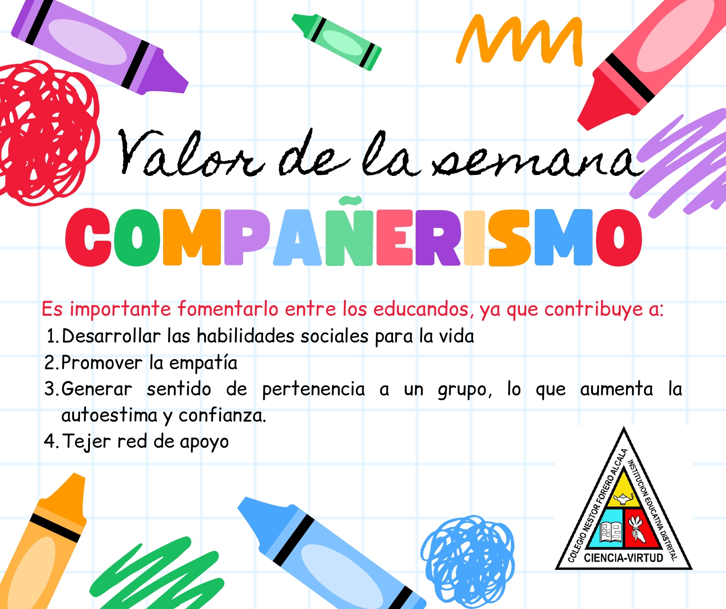 VALOR DE LA SEMANA " EL COMPAÑERISMO"