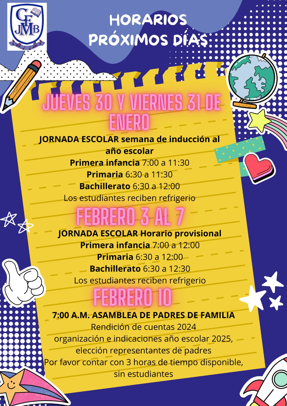 Horario inicio escolar 2025