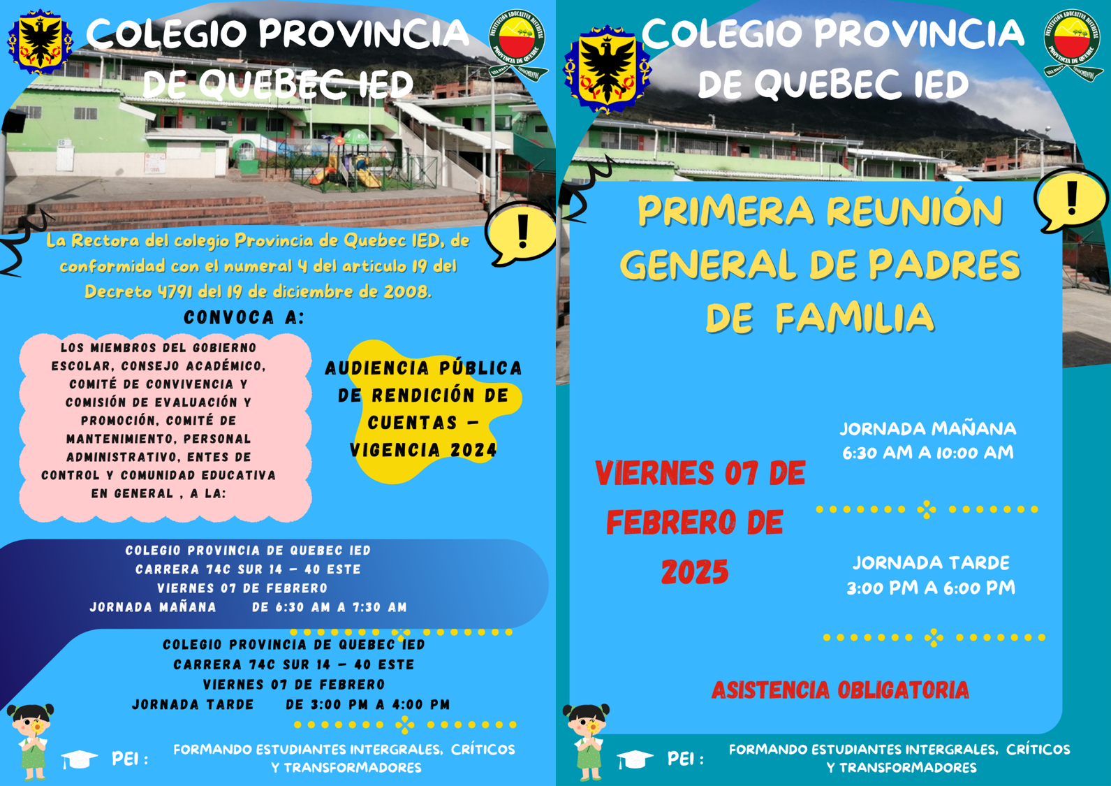 Rendición de cuentas  2024 y  primera asamblea de padres 2025