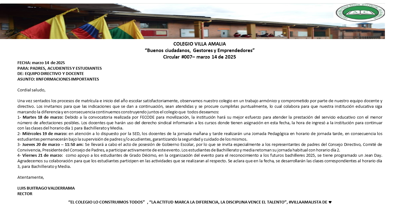 Circular 007 del 14 de marzo de 2025