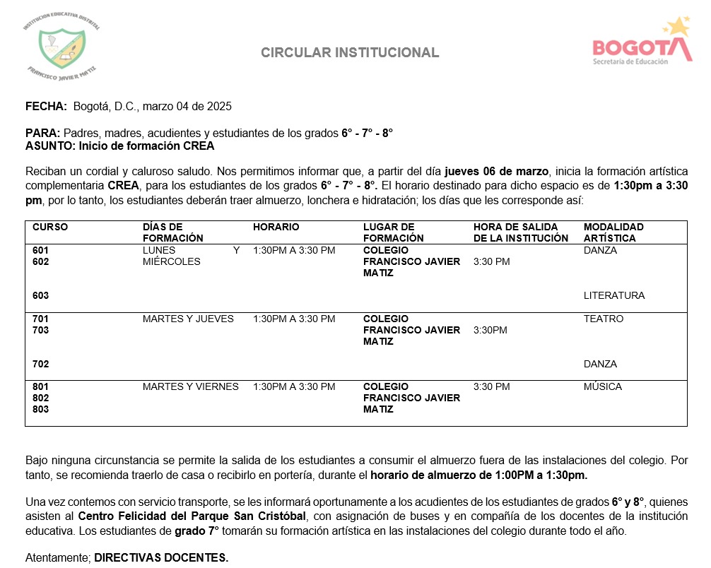 Inicio formación CREA