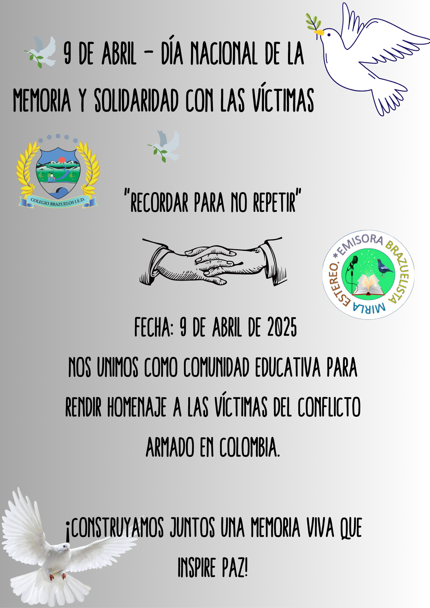 🕊️ *9 de abril – Día Nacional de la Memoria y Solidaridad con las Víctimas* 🕯️  