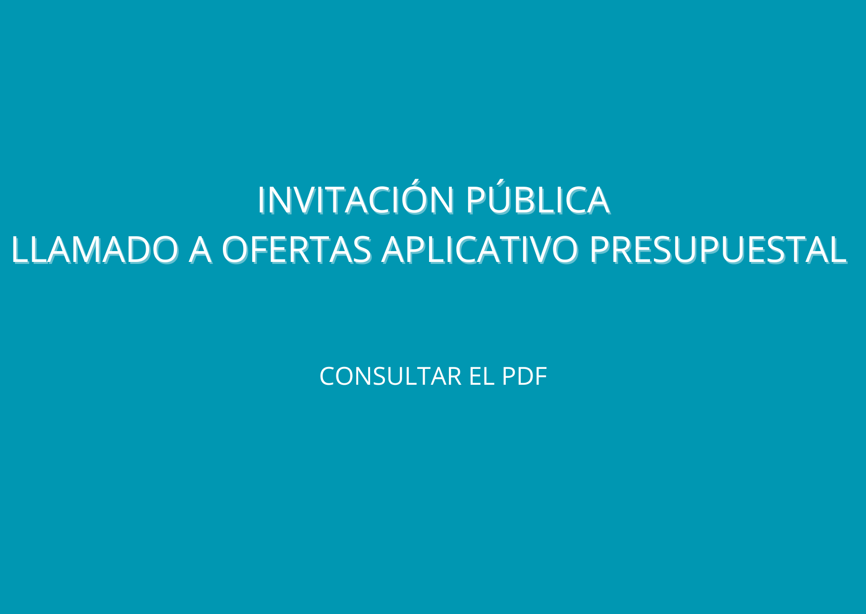 LLAMADO A OFERTAS APLICATIVO PRESUPUESTAL