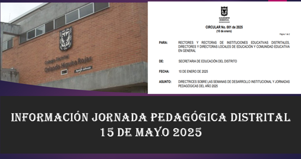 INFORMACIÓN JORNADA PEDAGÓGICA 15 DE MAYO 2025