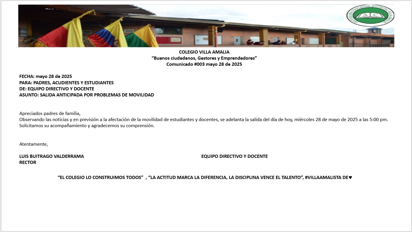 Comunicado 03 de 28 de Mayo del 2025