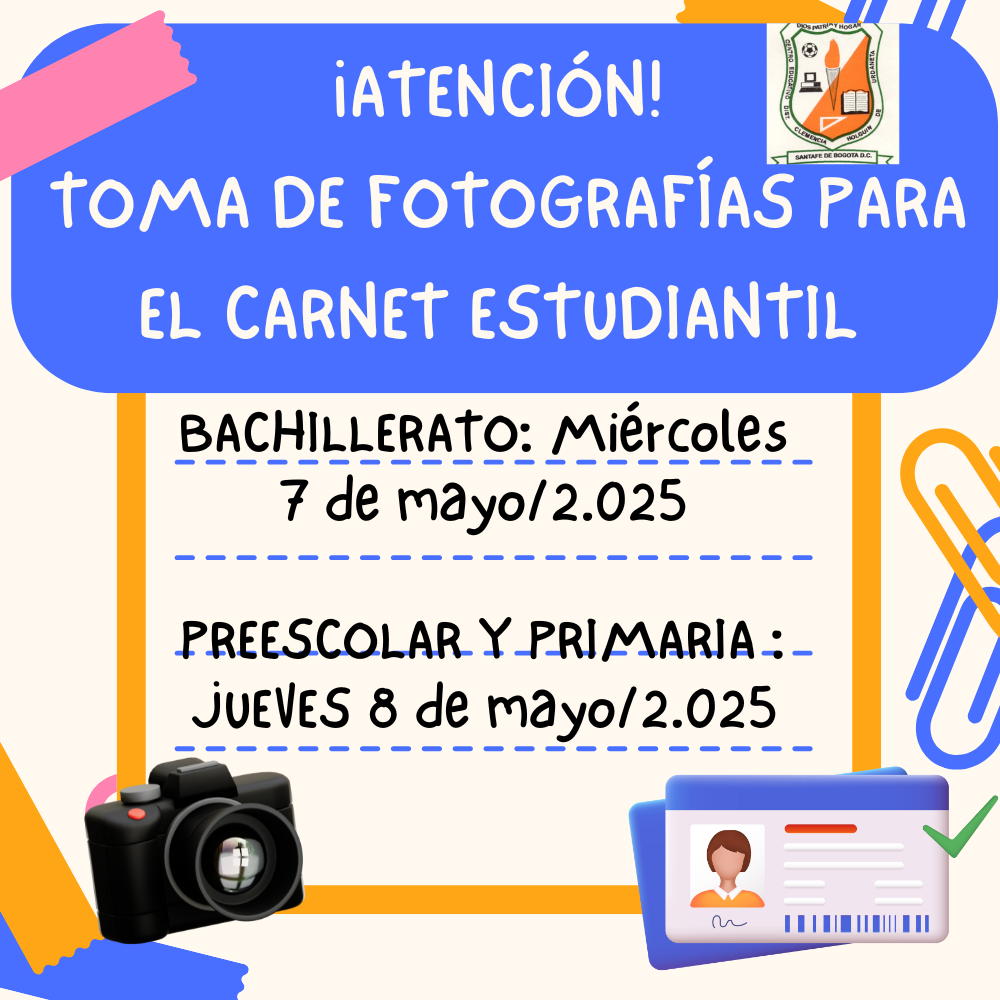 TOMA DE FOTOGRAFÍAS CARNET ESTUDIANTIL