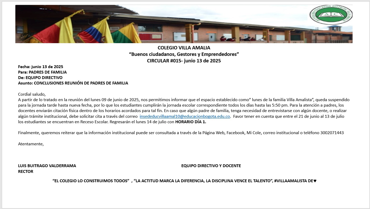 Circular 015 del 13 de junio de 2025