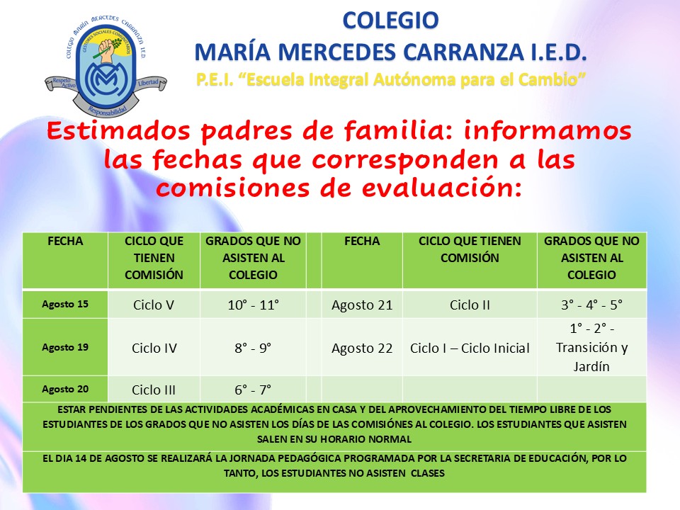COMISIONES DE EVALUACIÓN SEGUNDO PERIODO