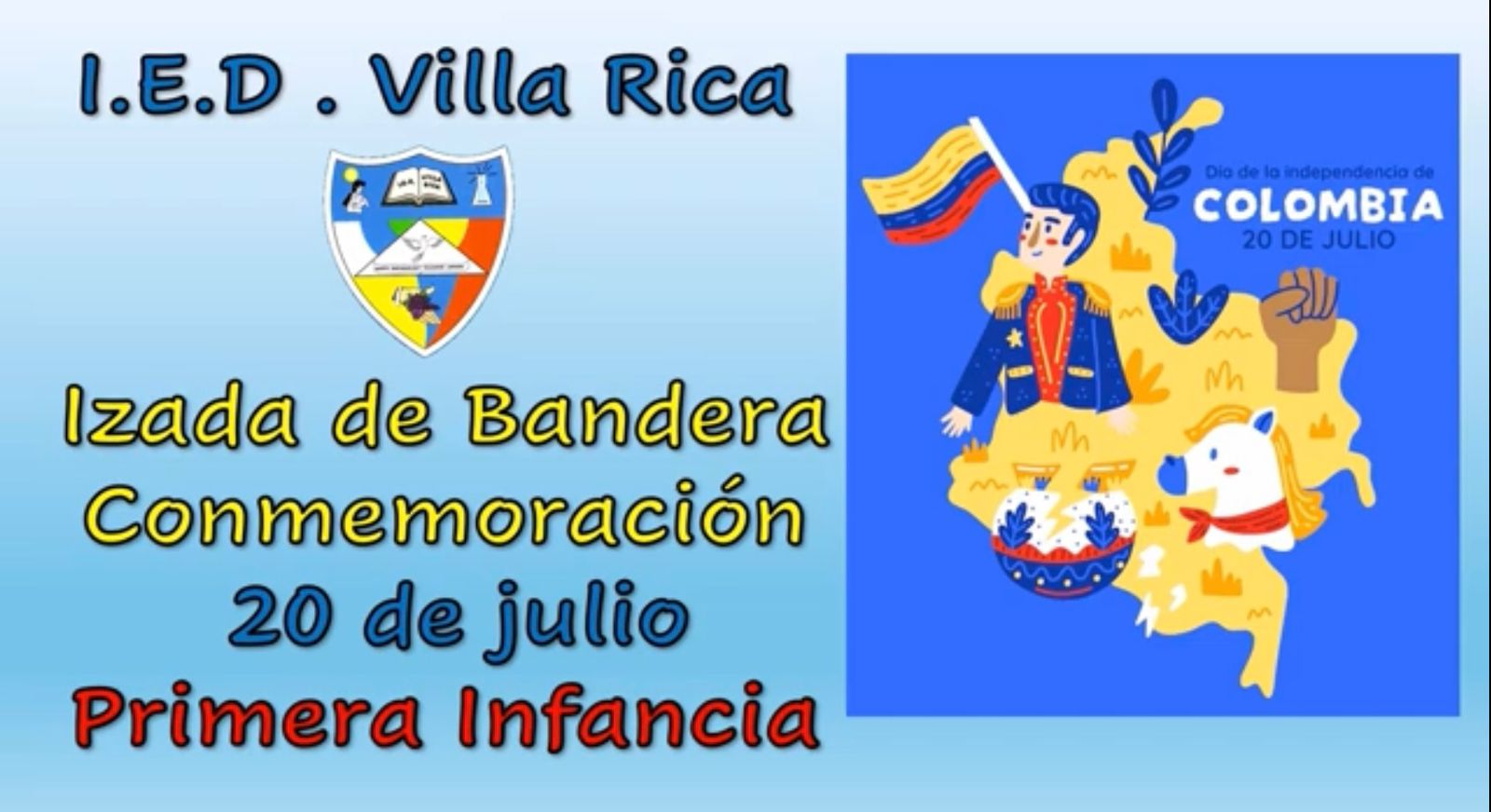 Imagen con texto de la izada sede b mañana