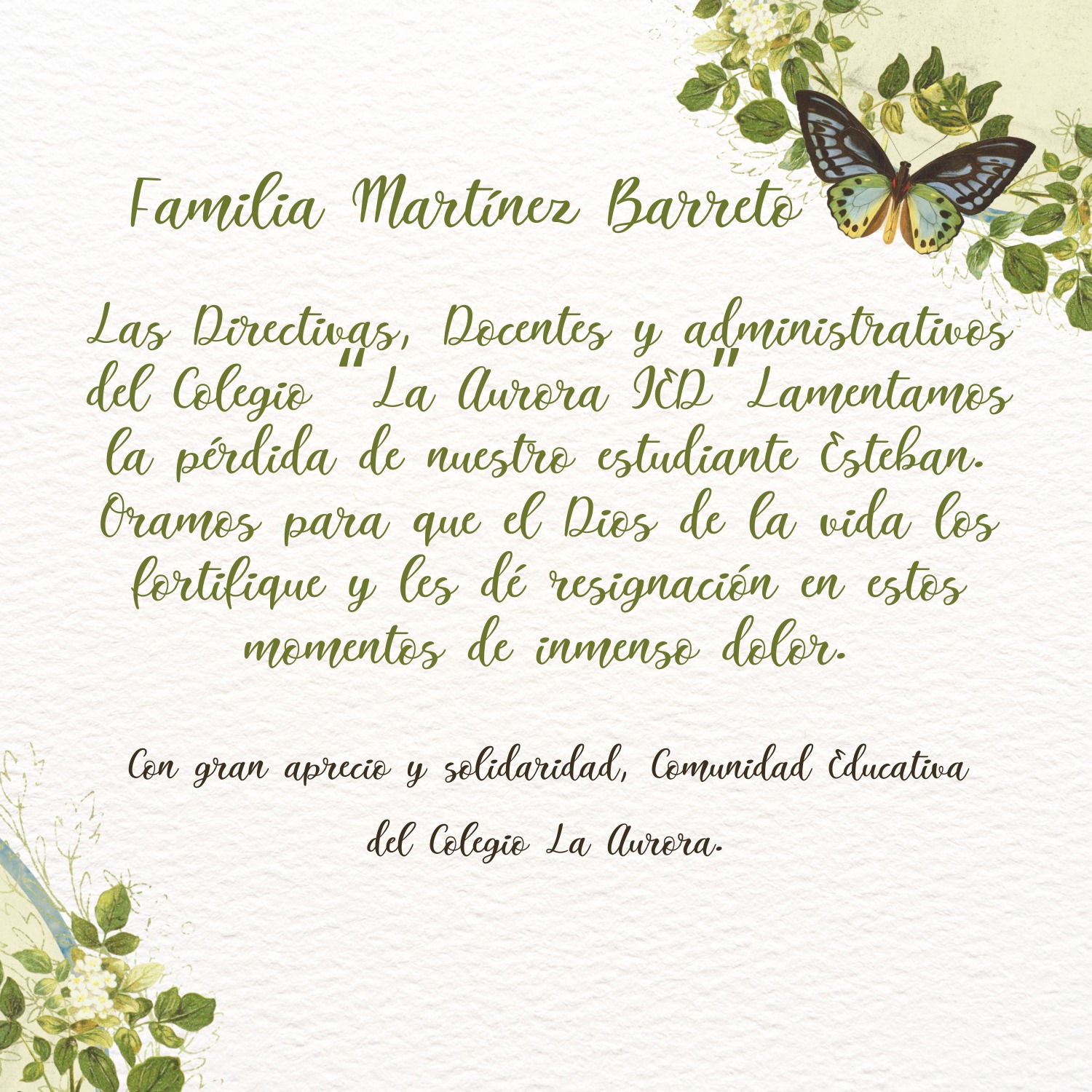 Homenaje a nuestro querido estudiante