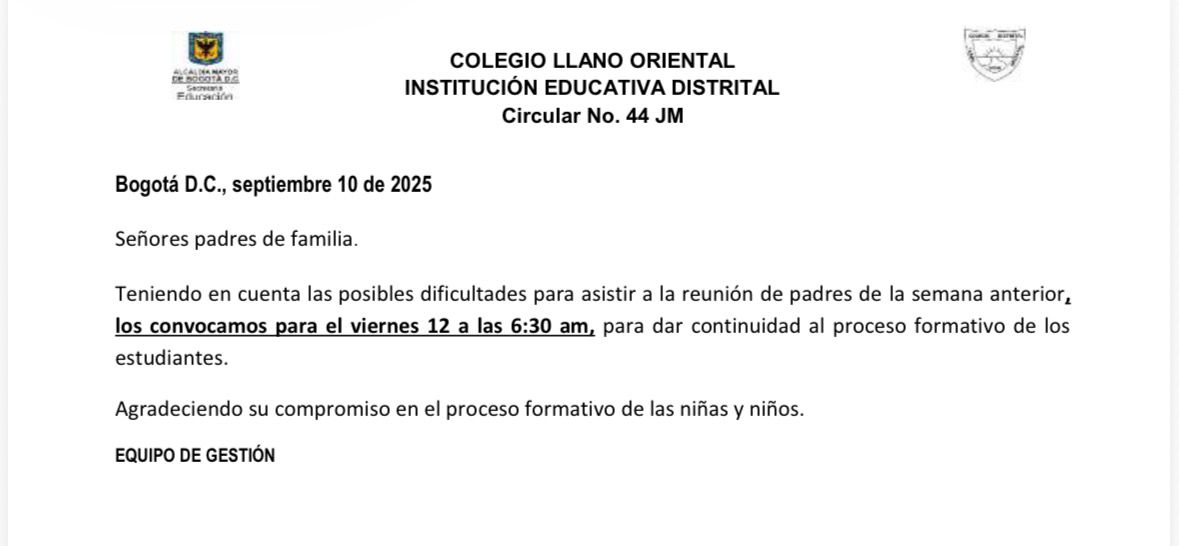 Segunda Convocatoria Entrega de Boletines II trimestre