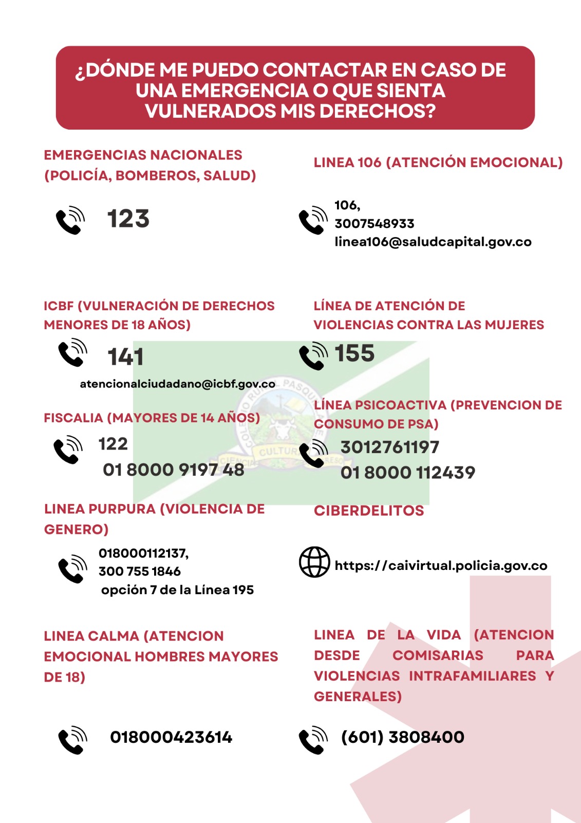 AYUDA EN CASO DE EMERGENCIAS