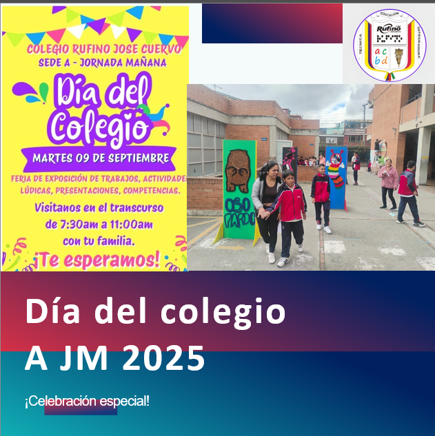 Imagen de contexto sobre el día del colegio, con la invitación y personas asistiendo