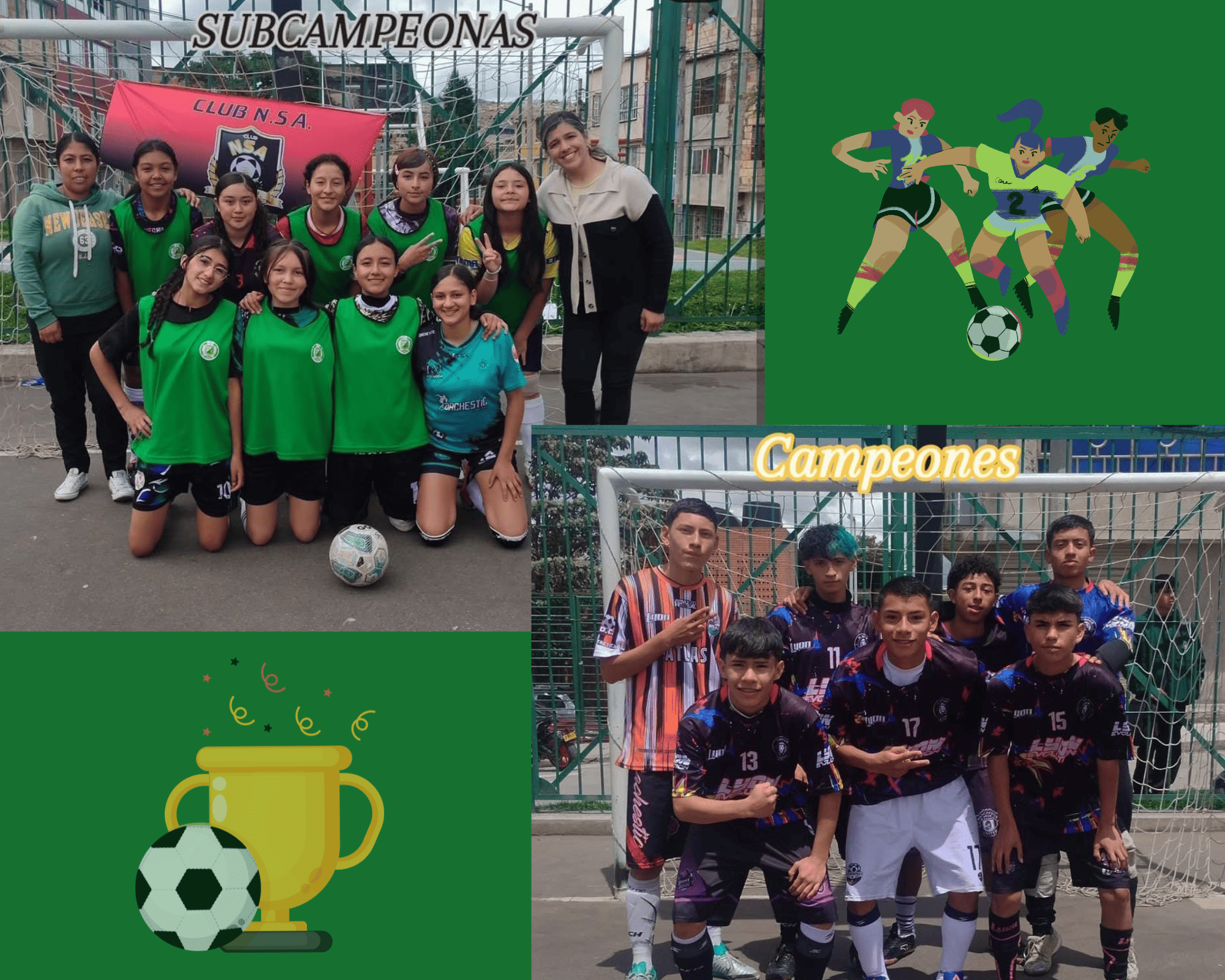 Campeones y subcampeonas en futsal