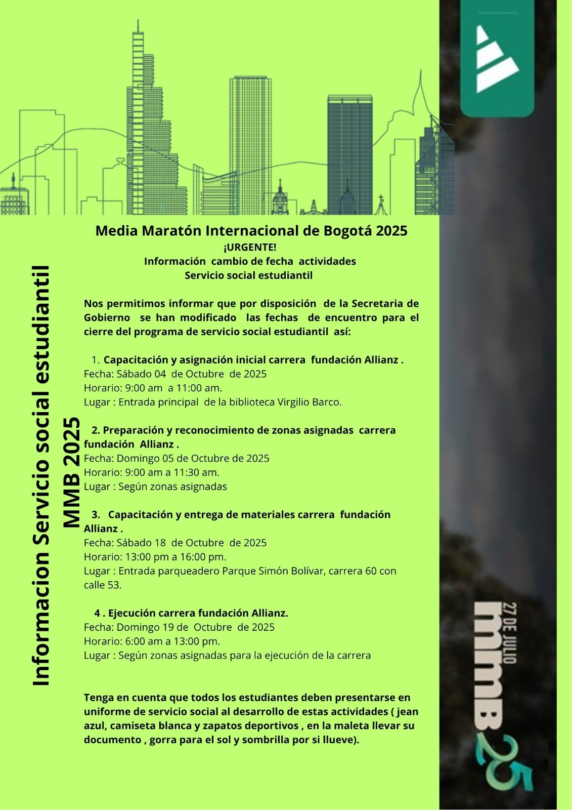 MODIFICACION FECHAS DE FINALIZACION S. S. E. O