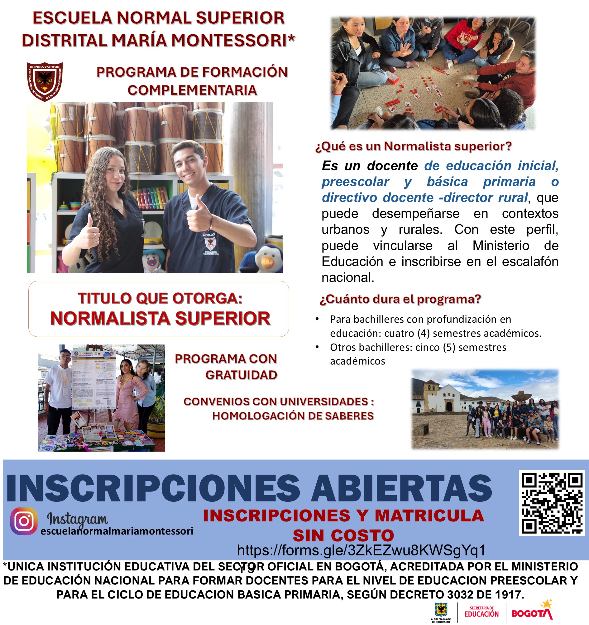 INSCRIPCIONES PROGRAMA DE FORMACIÓN COMPLEMENTARIA ENSDMM PRIMER SEMESTRE DE 2026