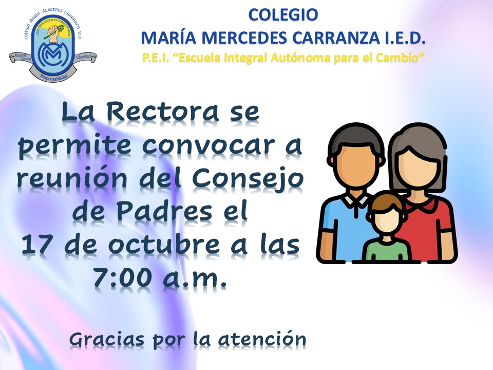 REUNION CONSEJO DE PADRES 17 DE OCTUBRE
