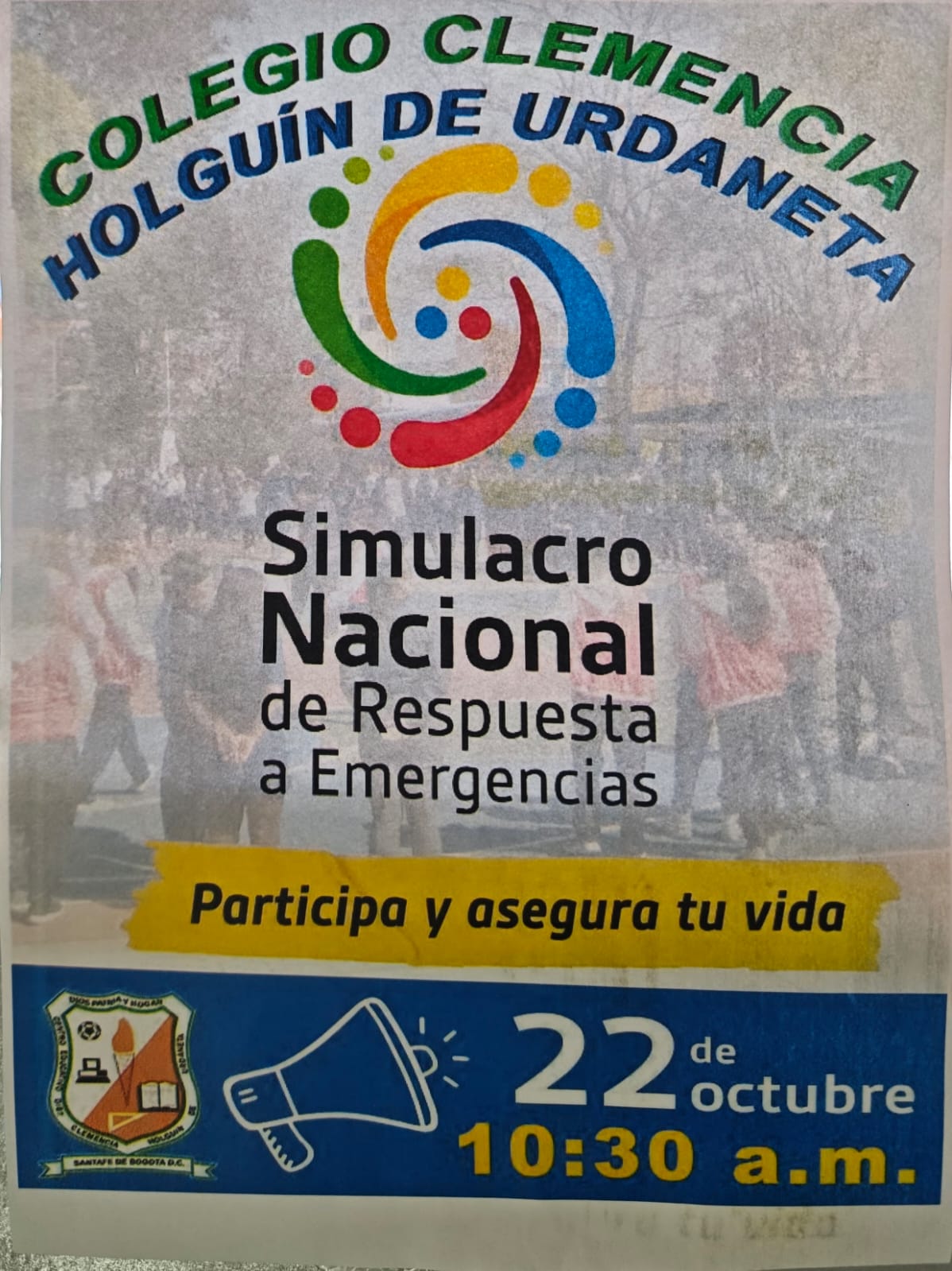 SIMULACRO DISTRITAL DE EVACUACIÓN 2025 COL CLEMENCIA HOLGUÍN DE URDANETA IED
