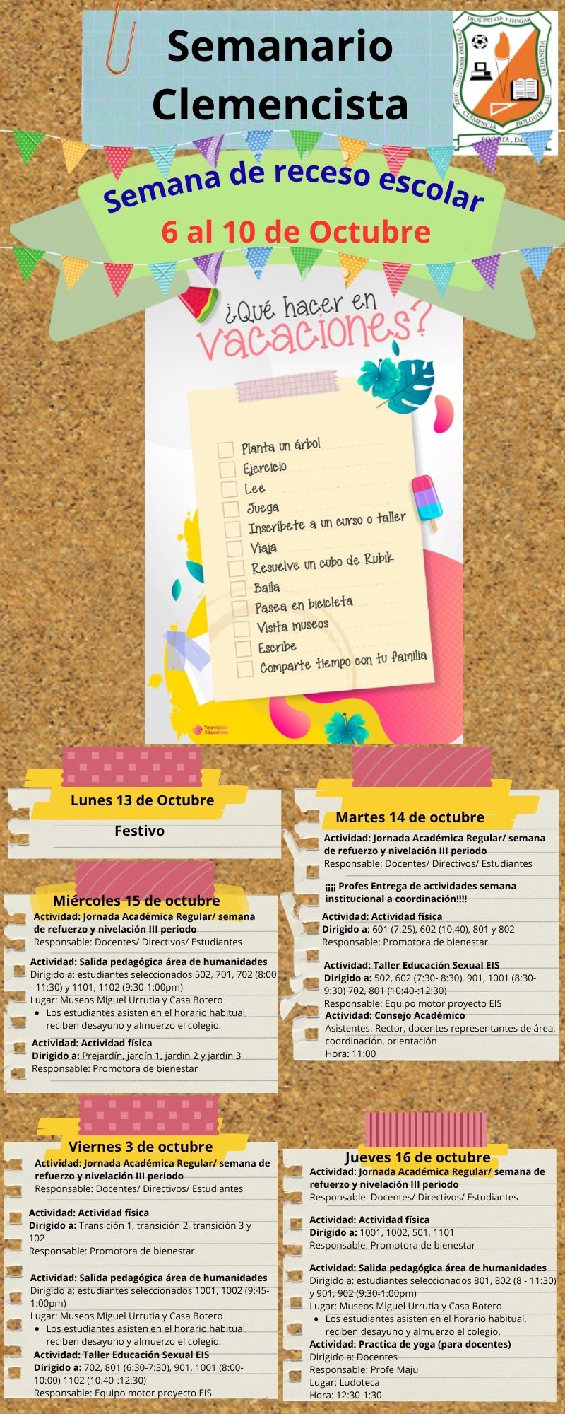 SEMANARIO CLEMENCISTA DEL 14 AL 17 DE OCTUBRE DE 2025