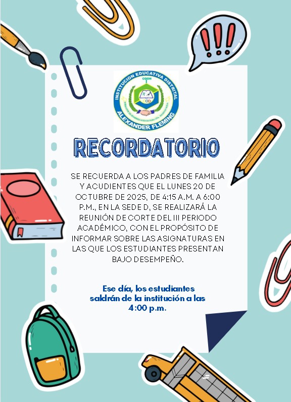 Recordatorio Reunión de Padres JT