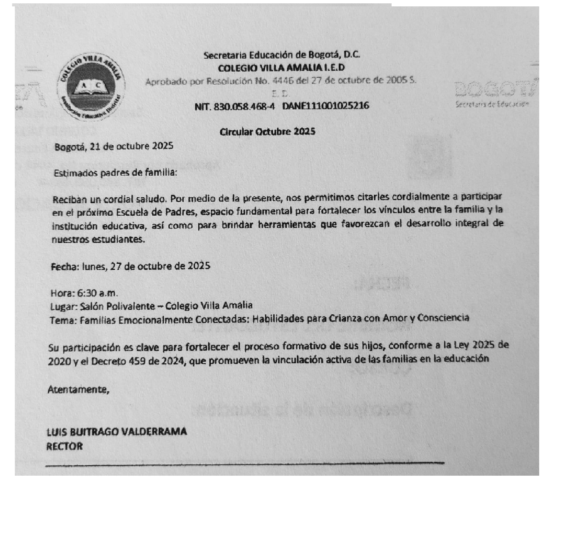 Escuela de padres oct 27