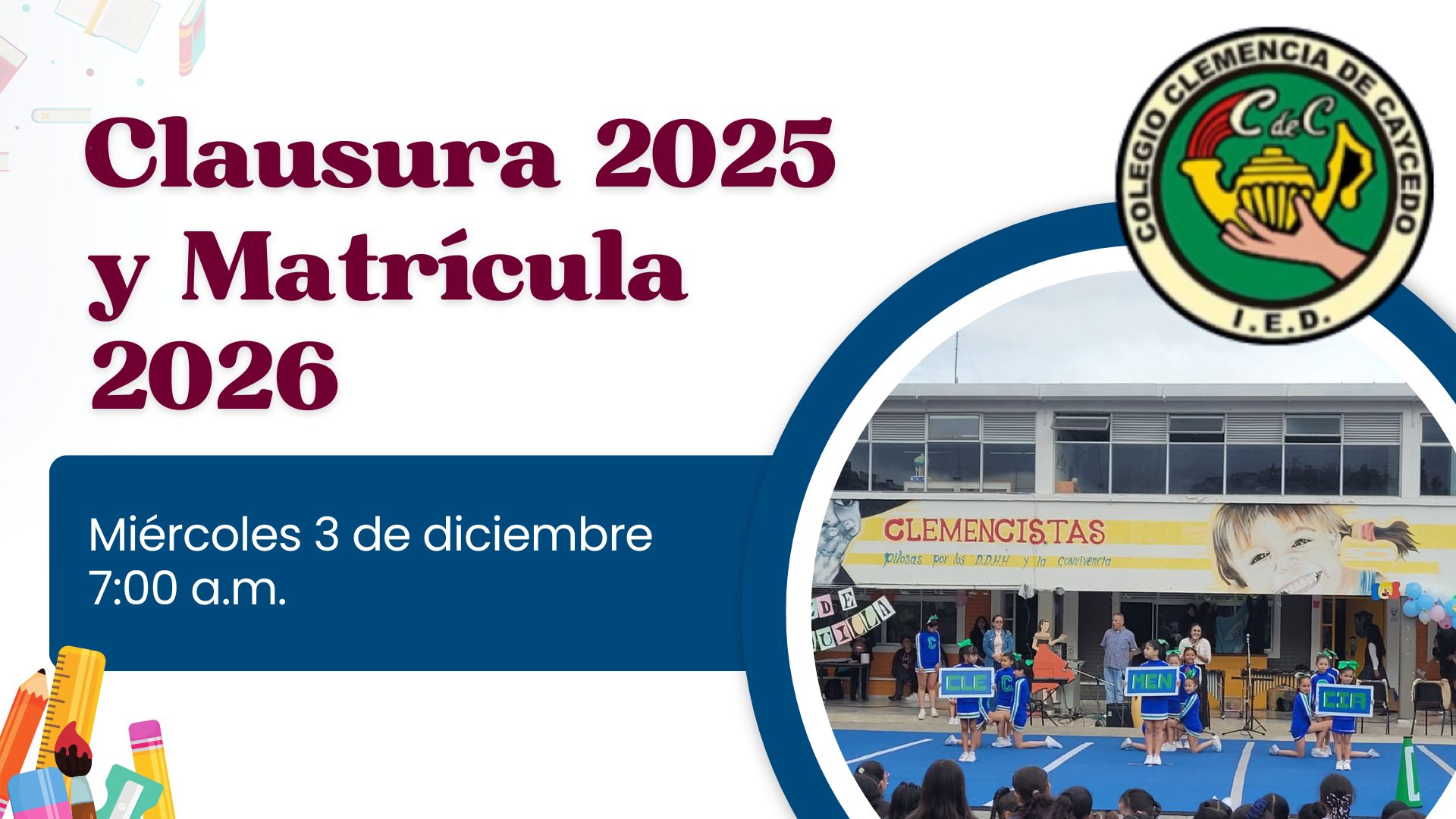 Clausura 2025 y renovación de matrícula 2026