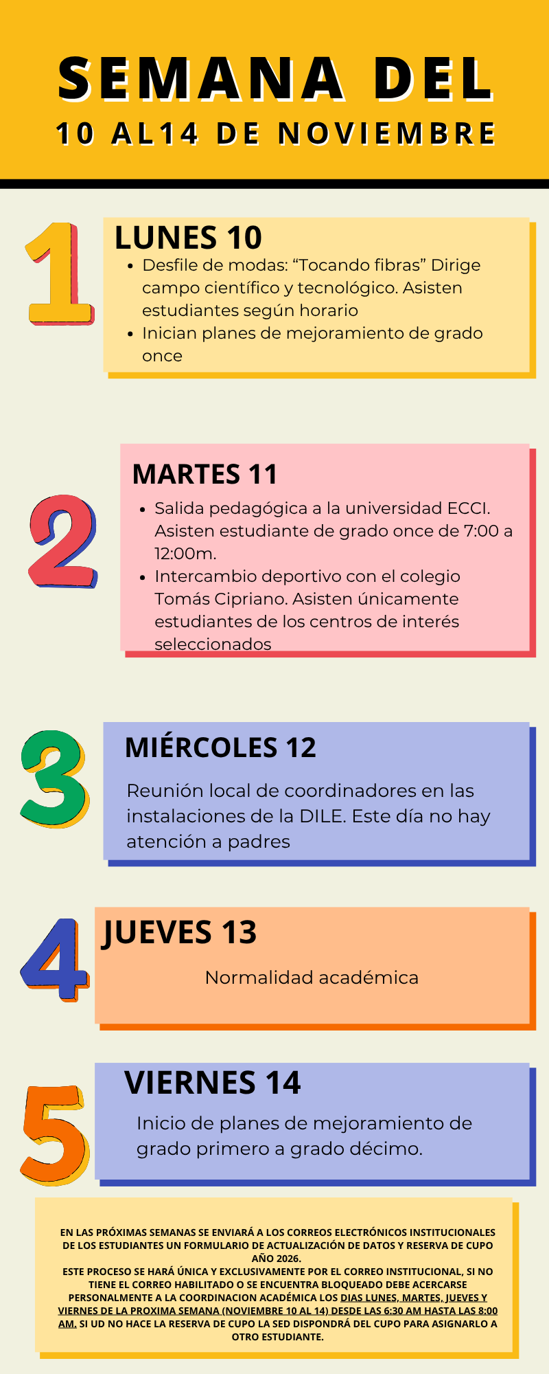 semana del 10 al 14 de noviembre