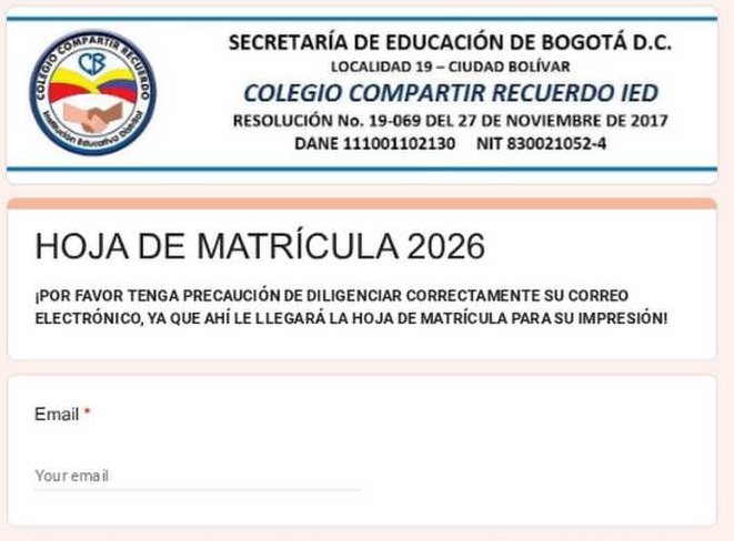 PANTALLAZO MATRÍCULA 2026