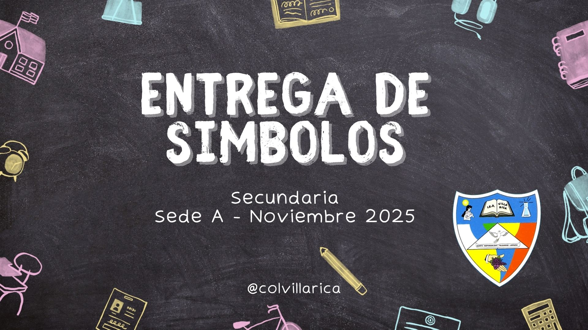 Imagen con texto de la entrega de simbolos