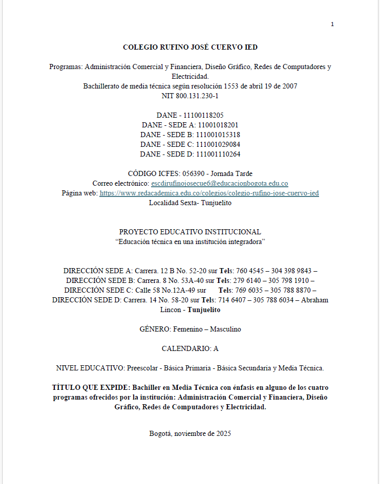 PROYECTO EDUCATIVO INSTITUCIONAL 2026