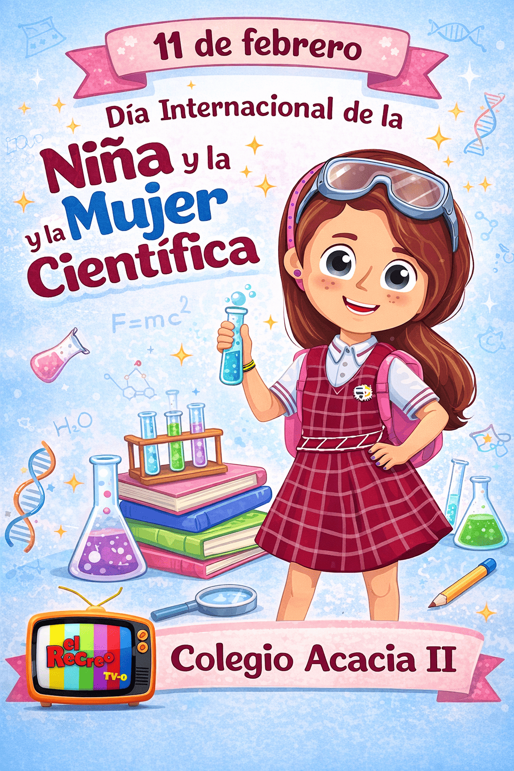 mujer y niña científica